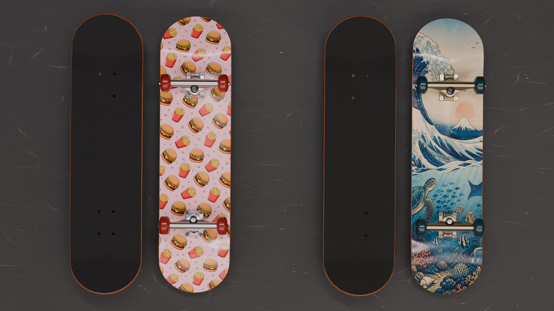 Skateboards 20 Designs Highly Customizable 3D Model