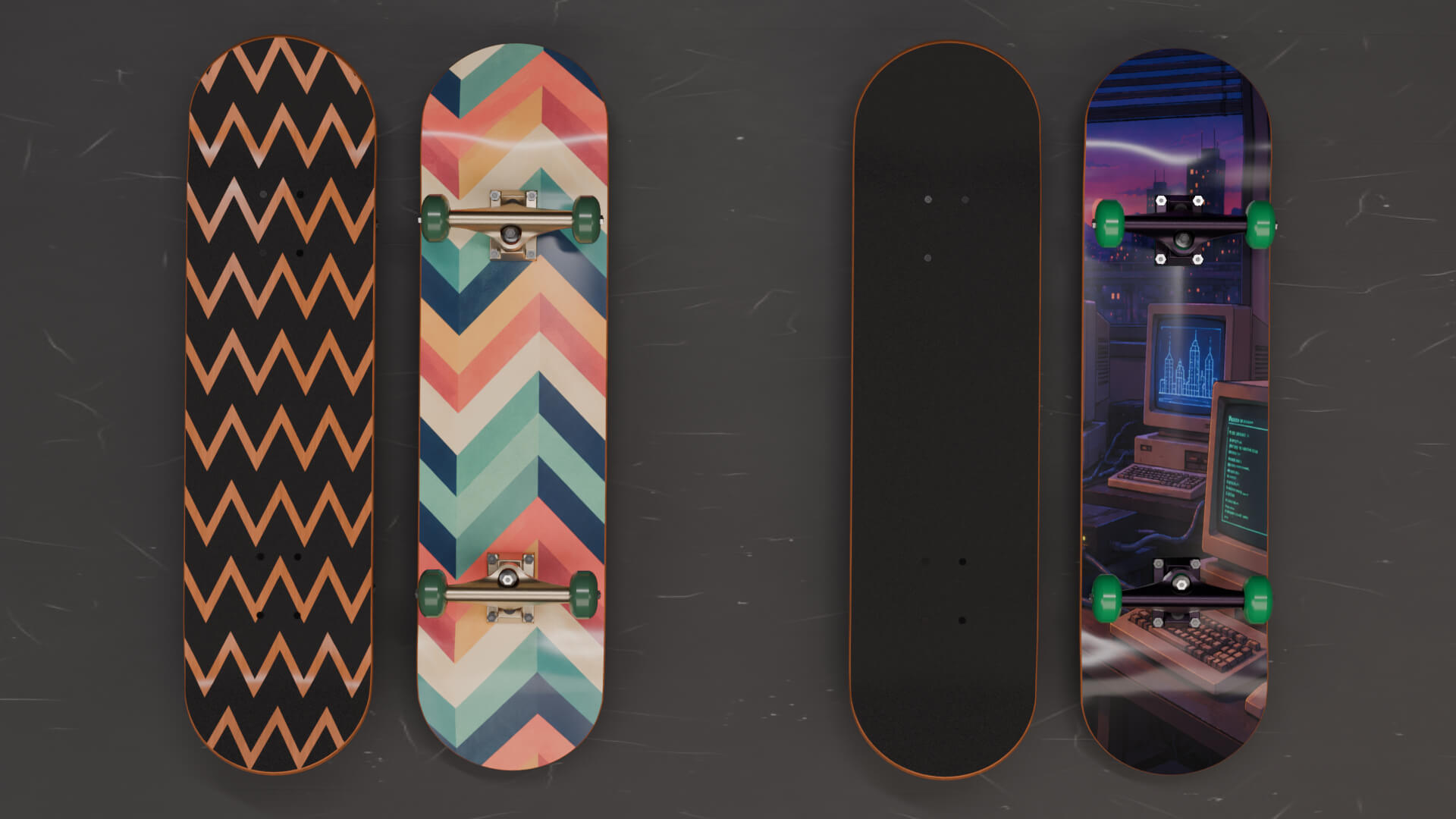 Skateboards 20 Designs Highly Customizable 3D Model