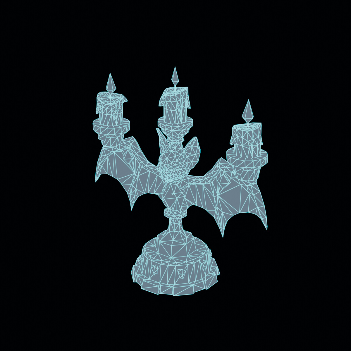 Stylized Low Poly Bat Candleholder 3D Model