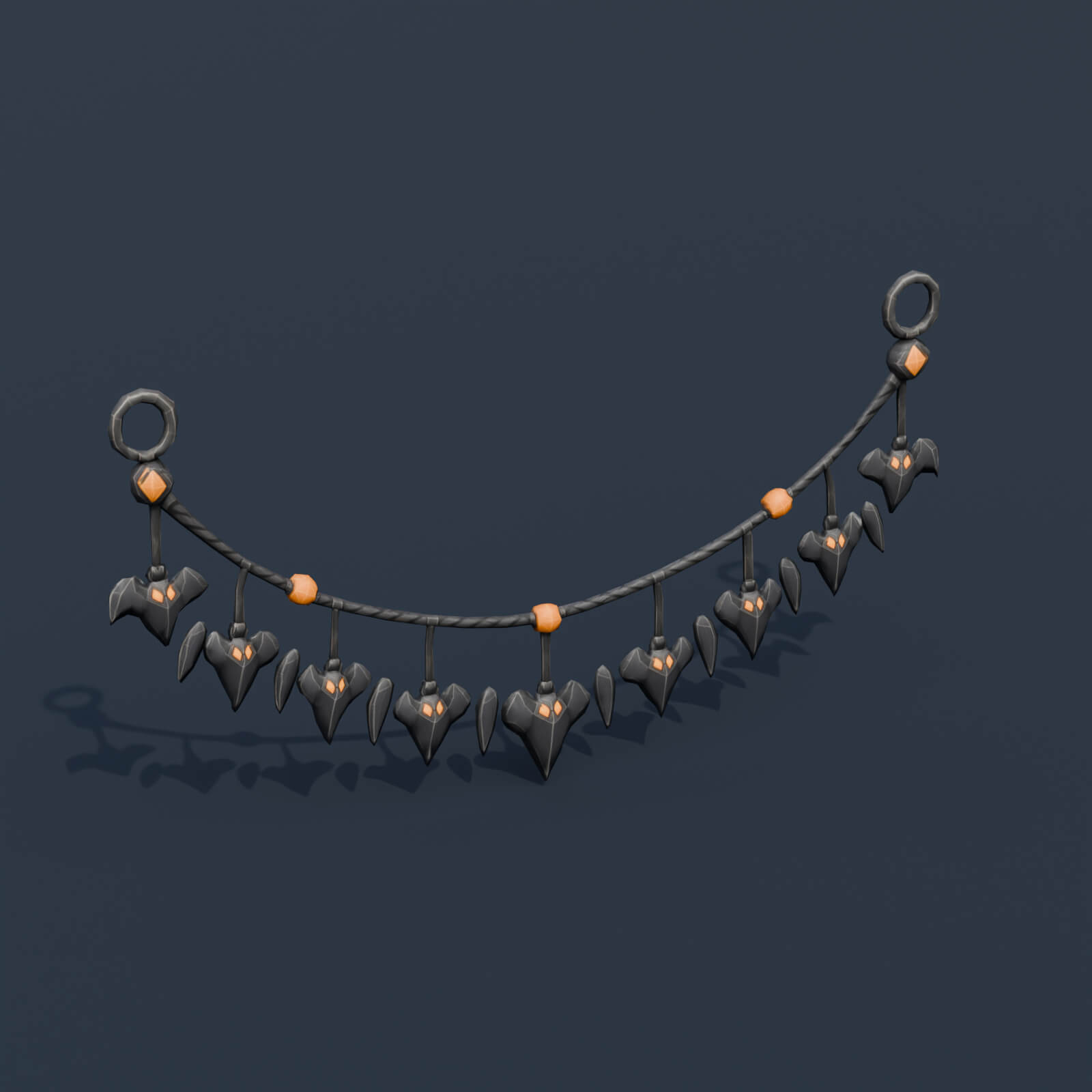 Stylized Low Poly Bat Garland 3D Model