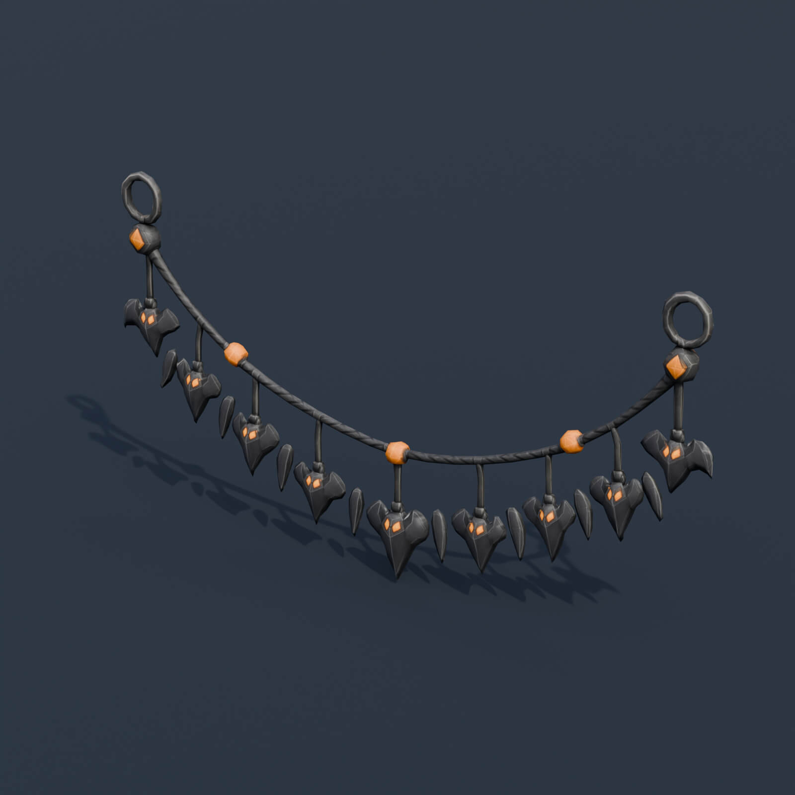 Stylized Low Poly Bat Garland 3D Model