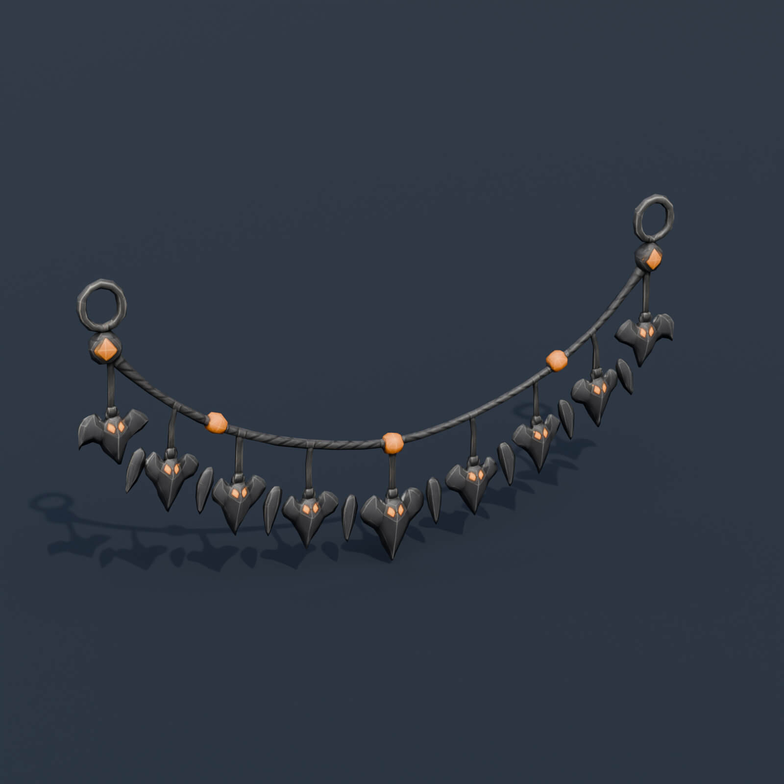 Stylized Low Poly Bat Garland 3D Model