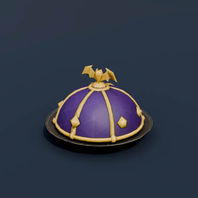 Stylized Low Poly Bat Knob Serving Cloche
