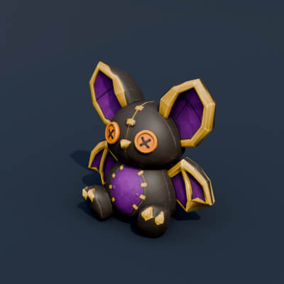 Stylized Low Poly Bat Plush Toy