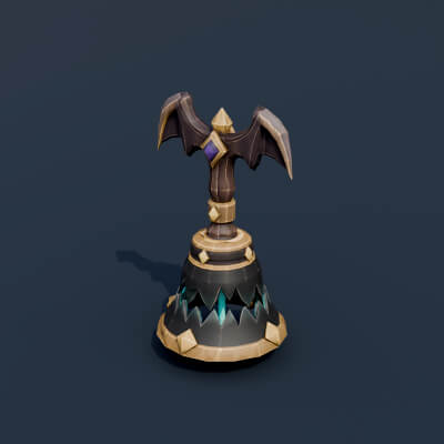 Stylized Low Poly Batwing Hand Bell