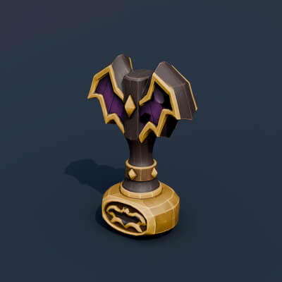 Stylized Low Poly Batwing Wax Seal Stamp