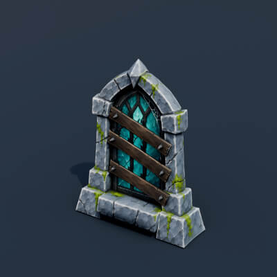 Stylized Low Poly Boarded Haunted Window