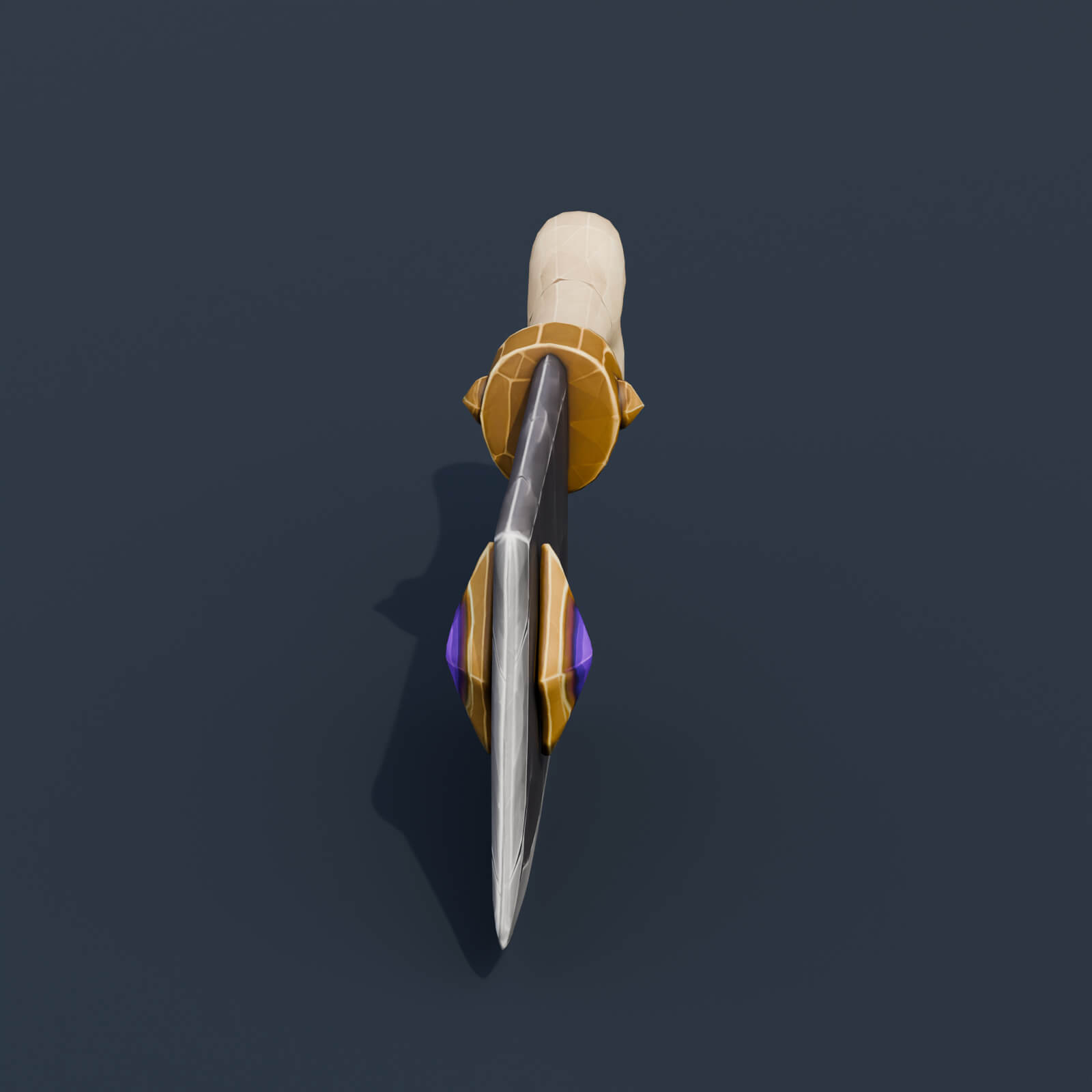 Stylized Low Poly Bone Handle Cleaver 3D Model