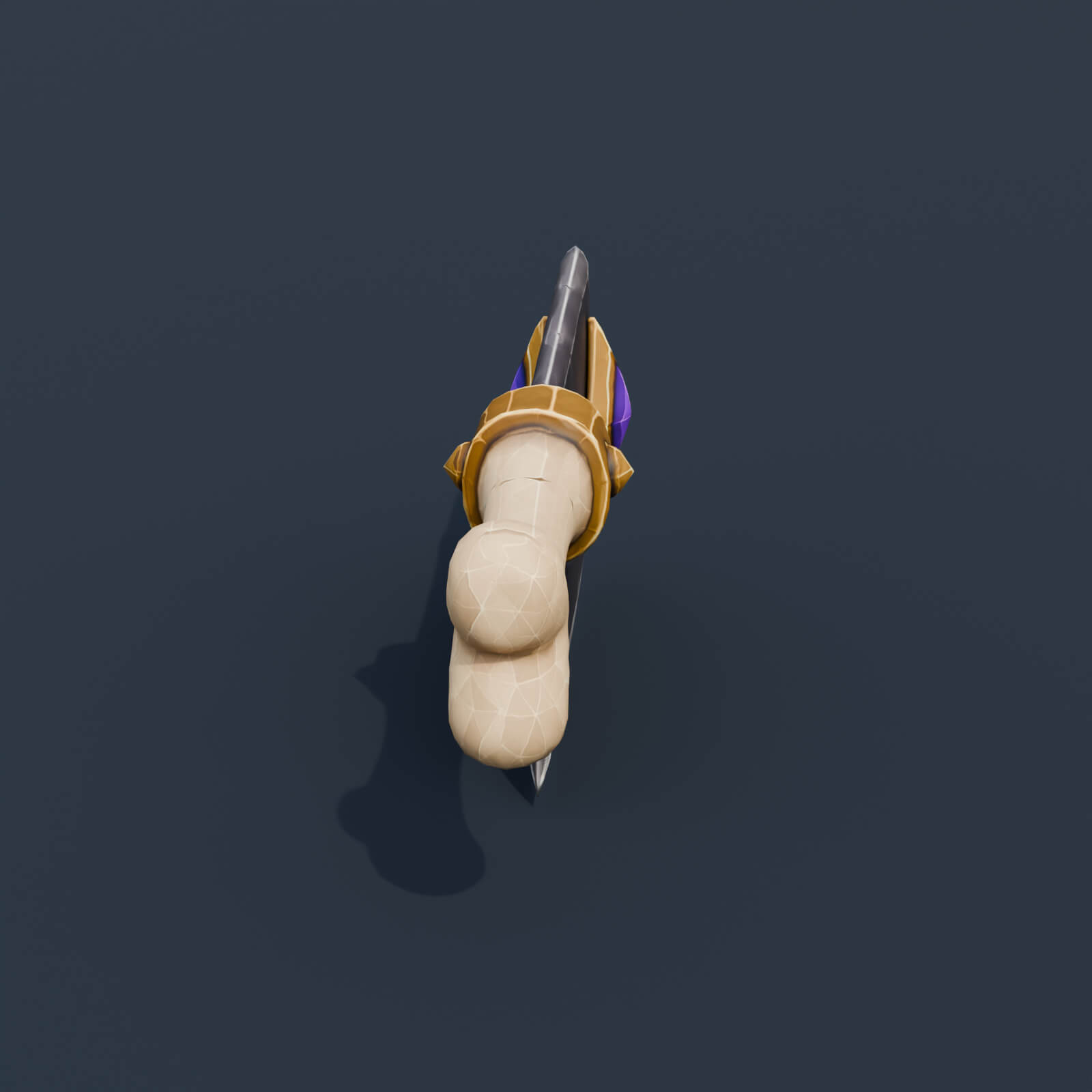 Stylized Low Poly Bone Handle Cleaver 3D Model
