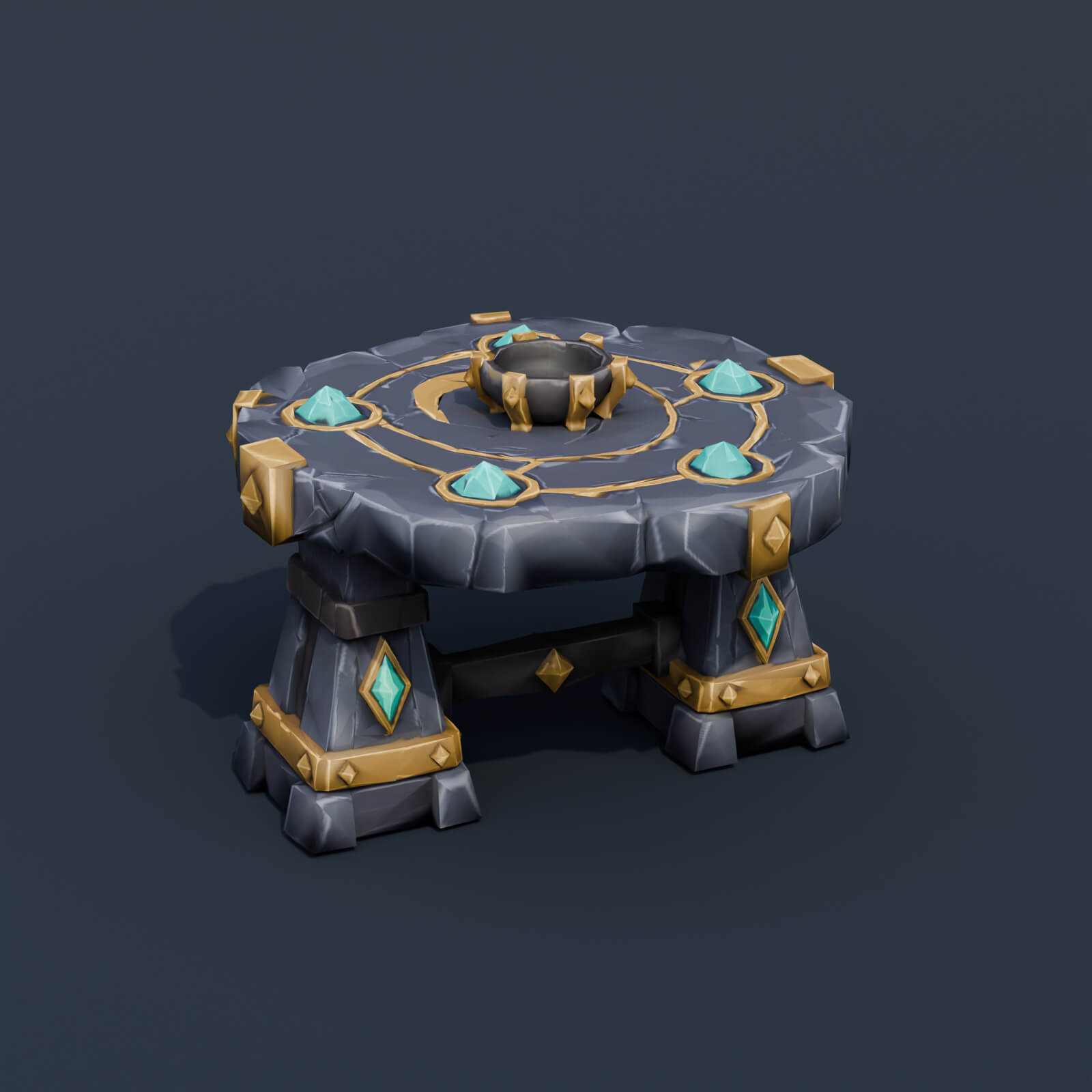 Stylized Low Poly Broom Rack 3D Model