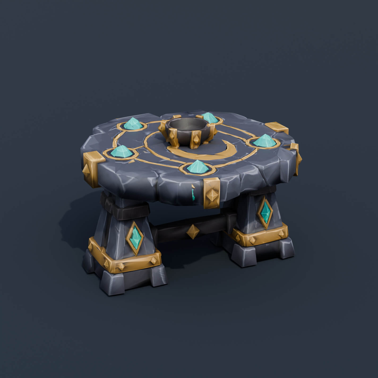 Stylized Low Poly Broom Rack 3D Model