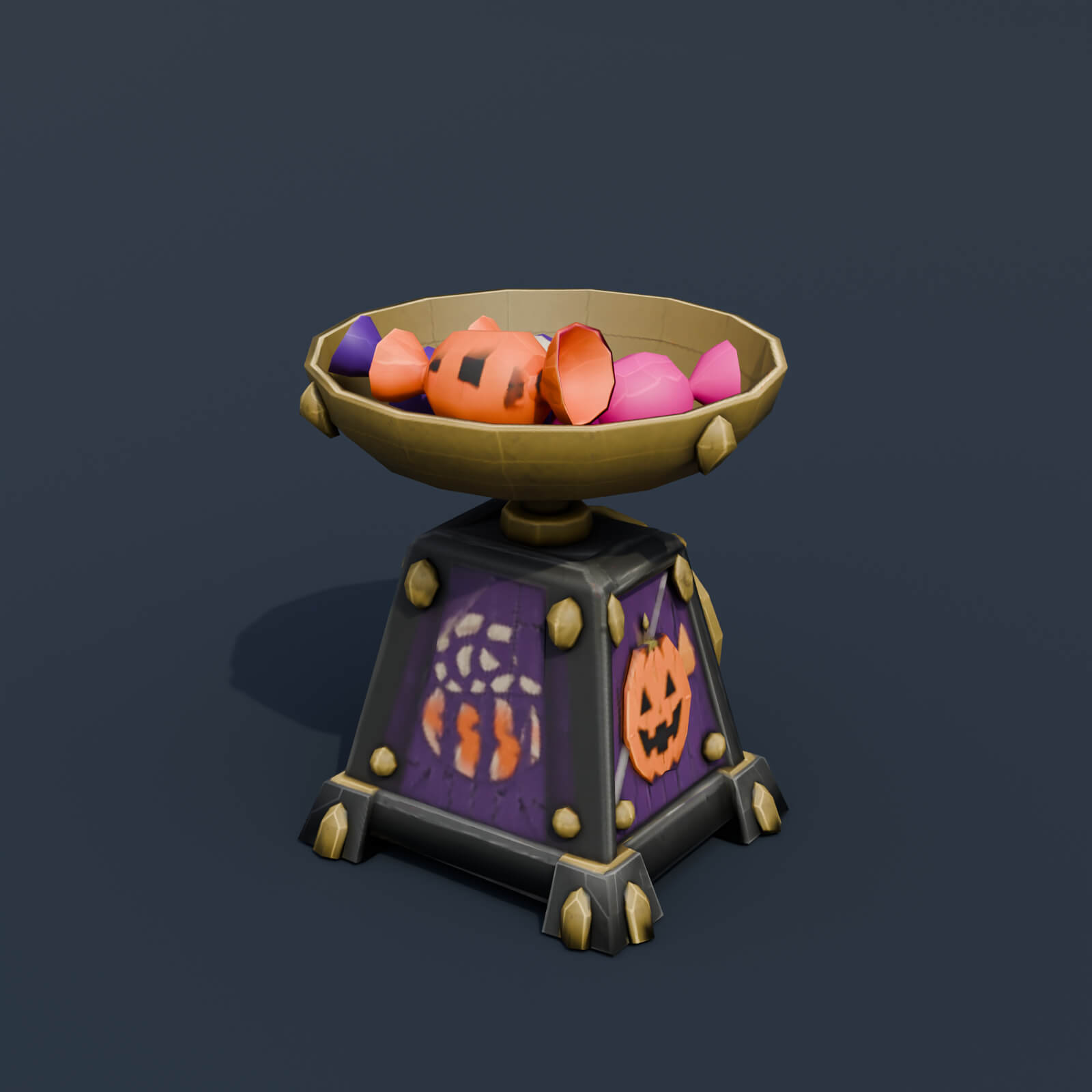 Stylized Low Poly Candy Weighing Scale 3D Model