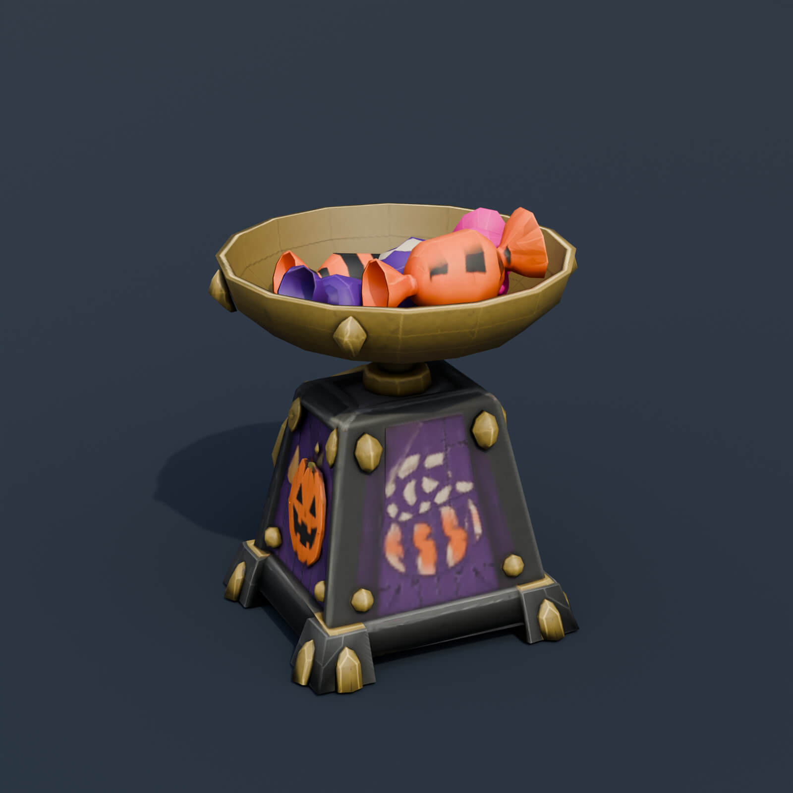 Stylized Low Poly Candy Weighing Scale 3D Model