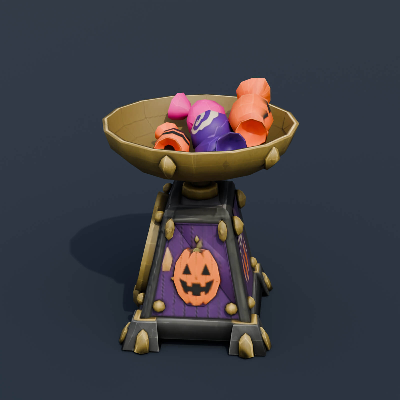 Stylized Low Poly Candy Weighing Scale 3D Model