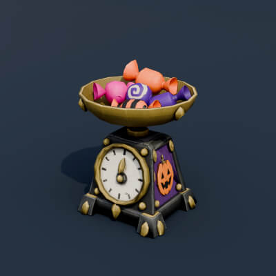 Stylized Low Poly Candy Weighing Scale