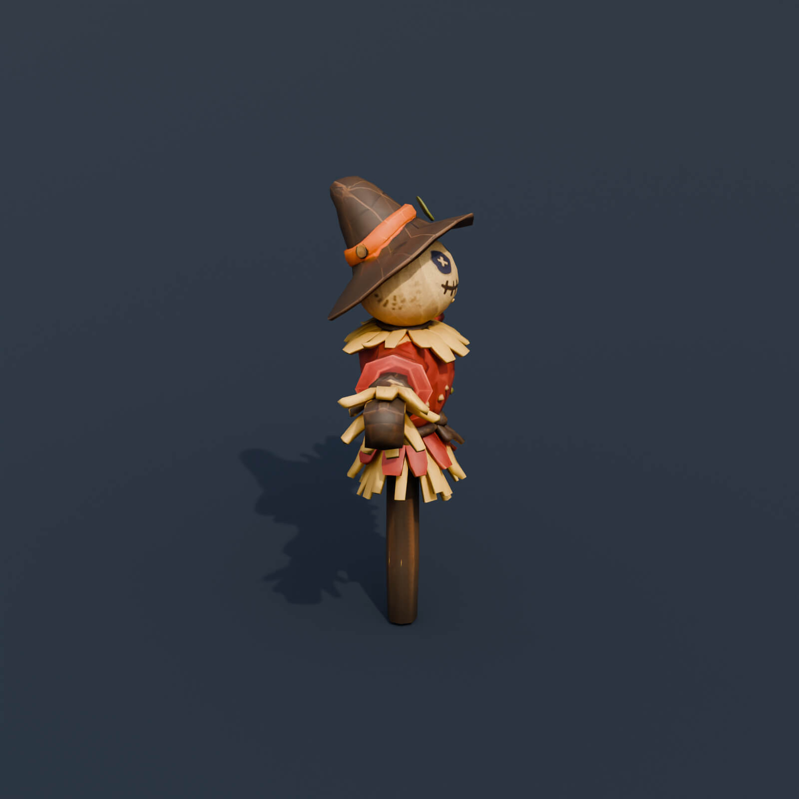 Stylized Low Poly Classic Scarecrow 3D Model