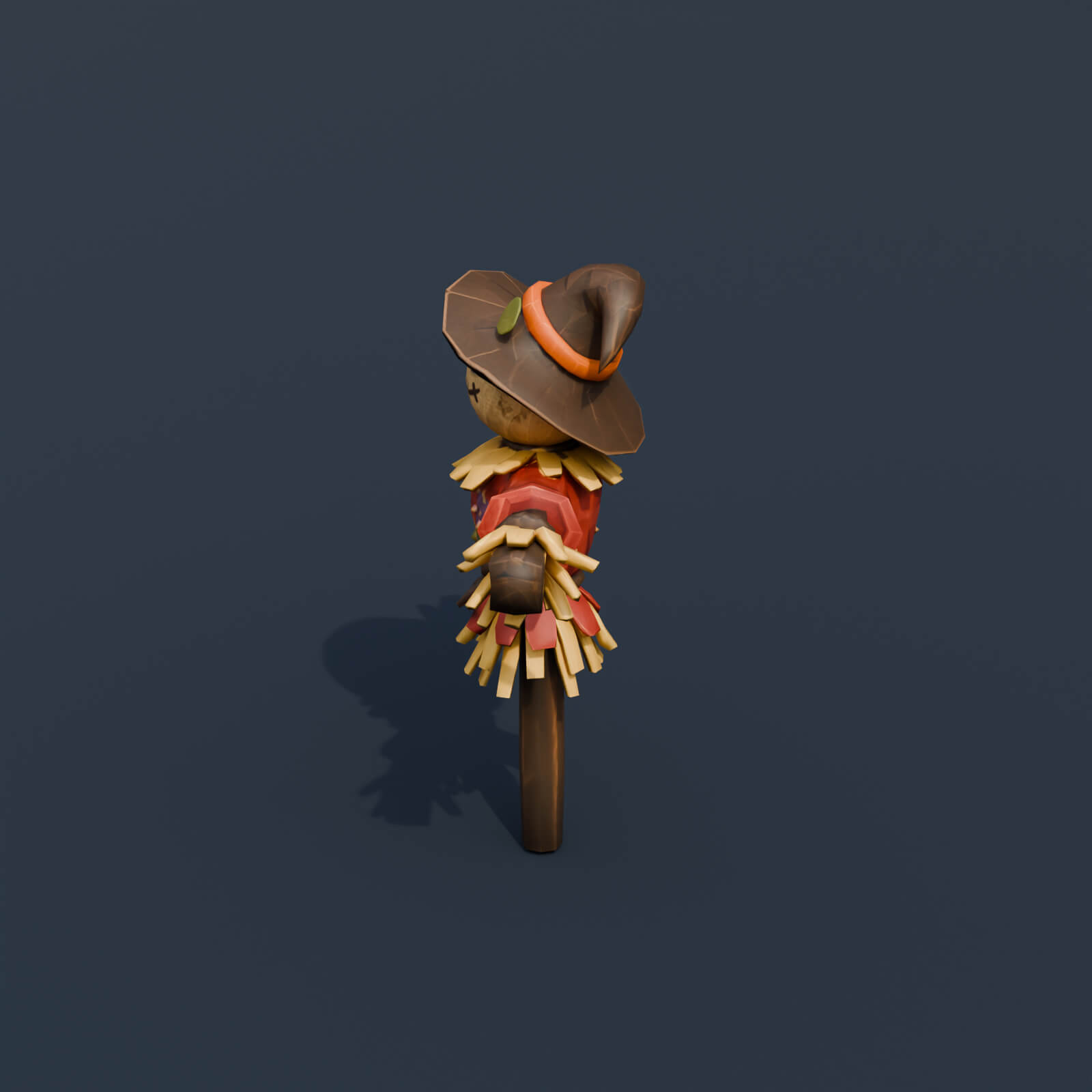 Stylized Low Poly Classic Scarecrow 3D Model
