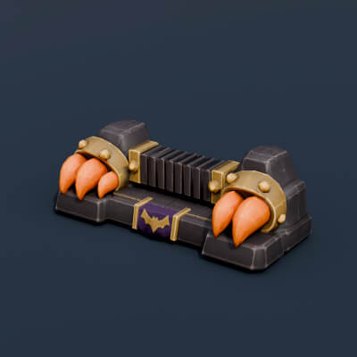 Stylized Low Poly Claw Foot Boot Scraper
