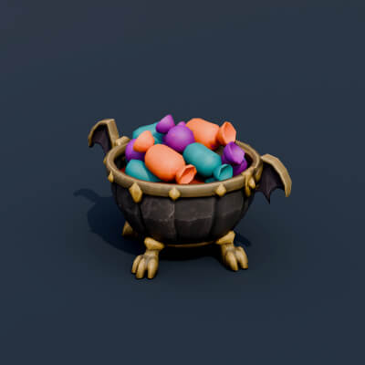 Stylized Low Poly Claw Foot Candy Bowl