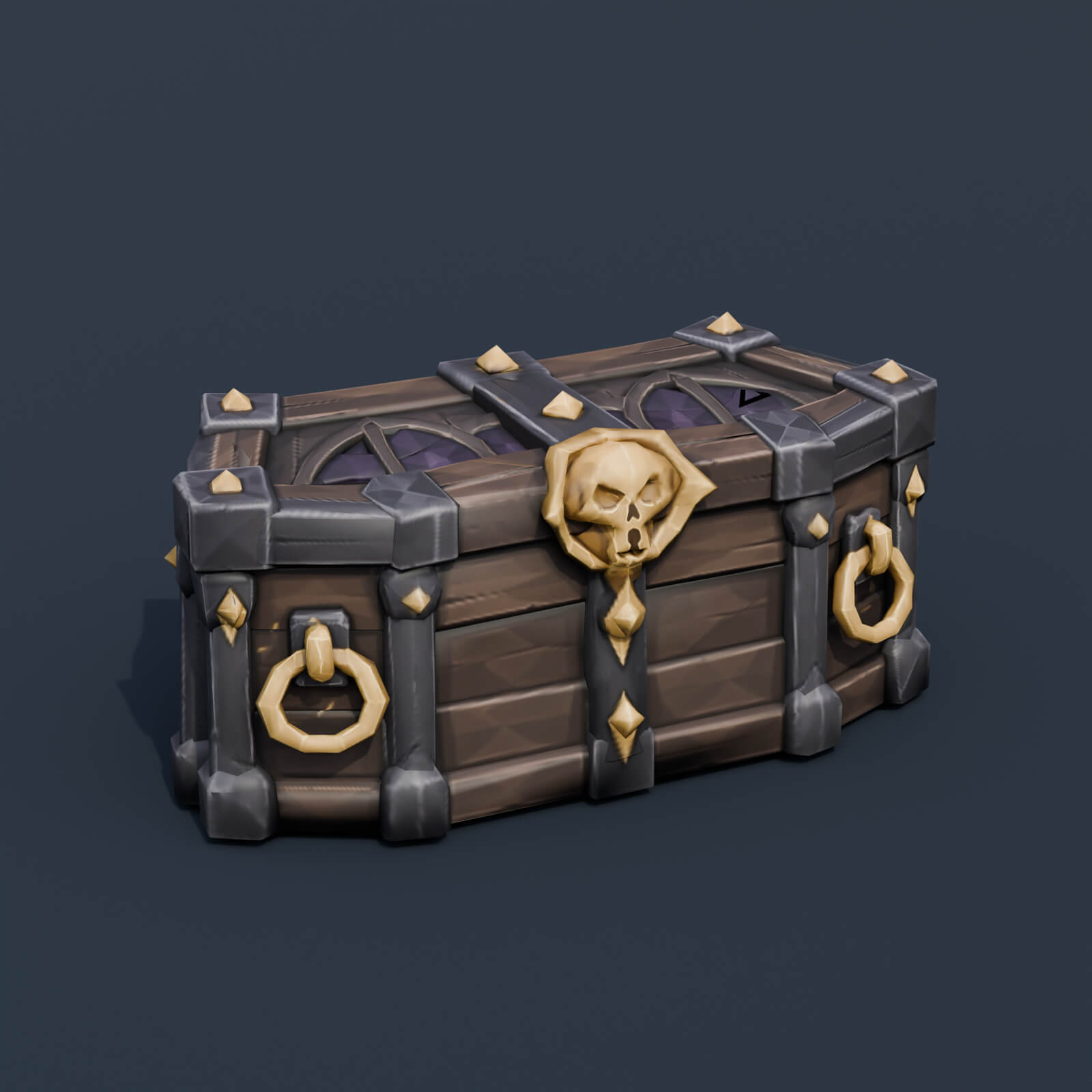 Stylized Low Poly Coffin Chest 3D Model