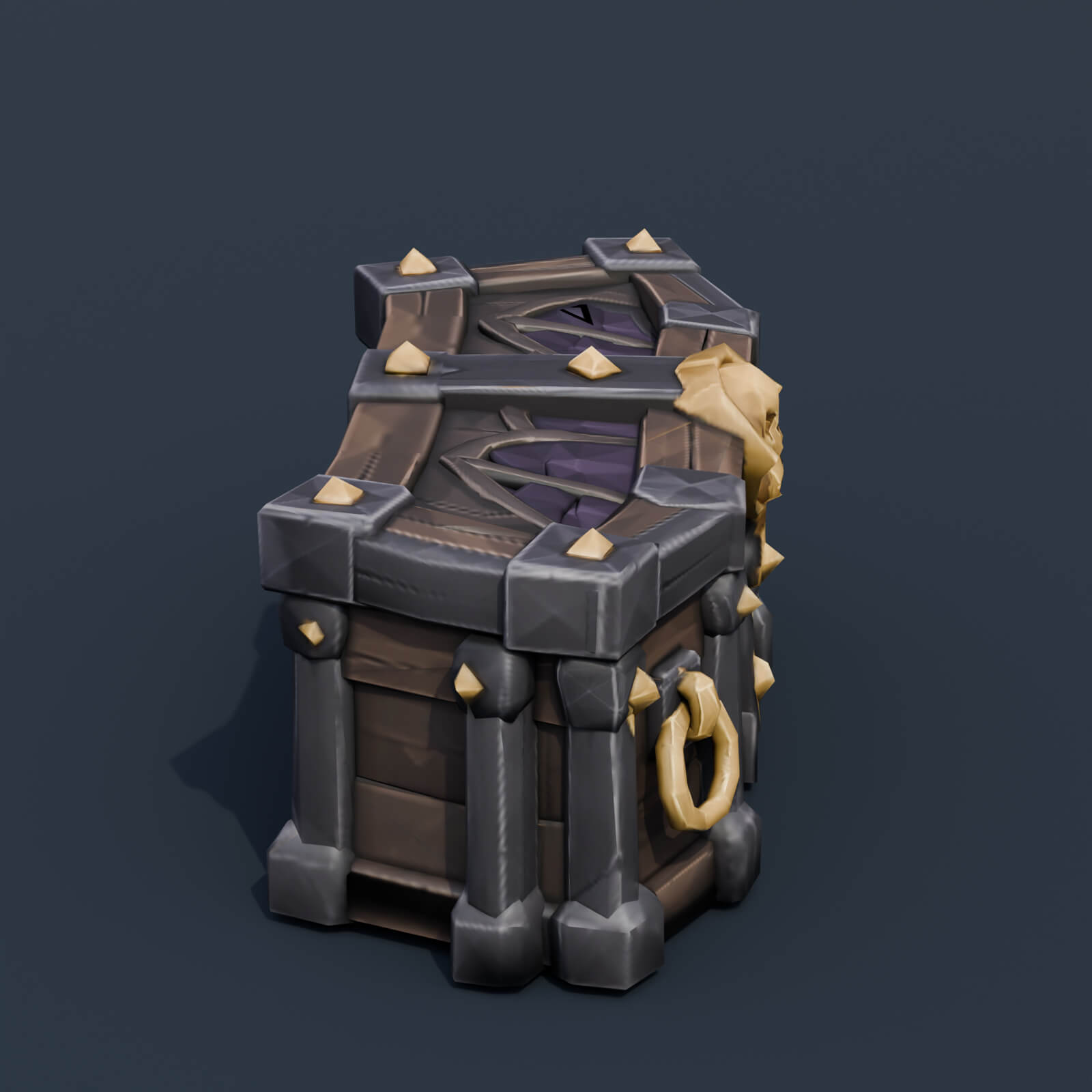 Stylized Low Poly Coffin Chest 3D Model
