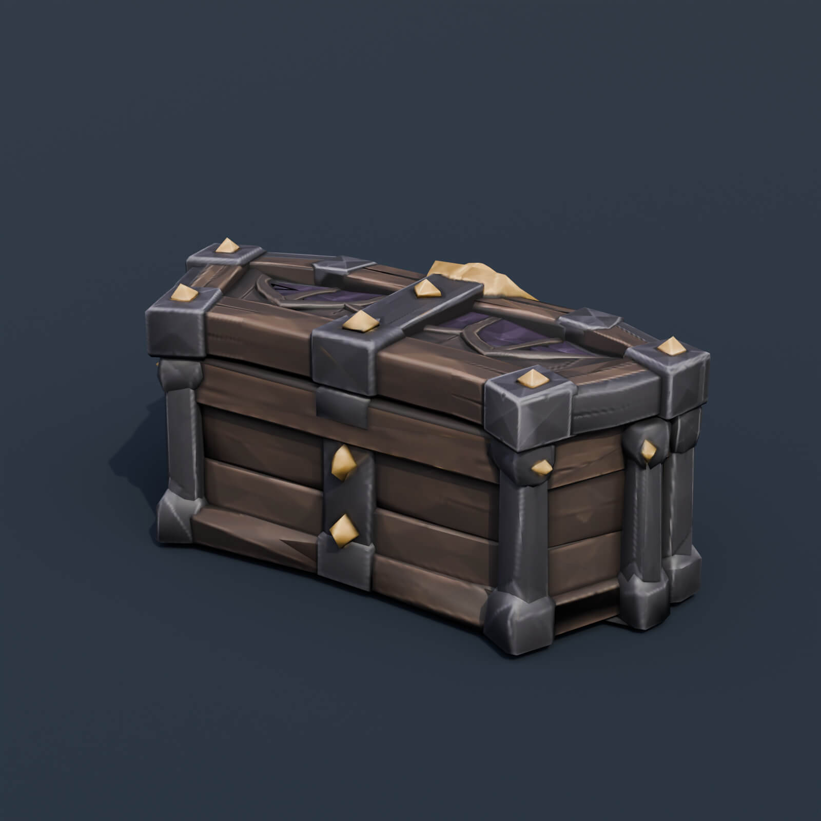 Stylized Low Poly Coffin Chest 3D Model