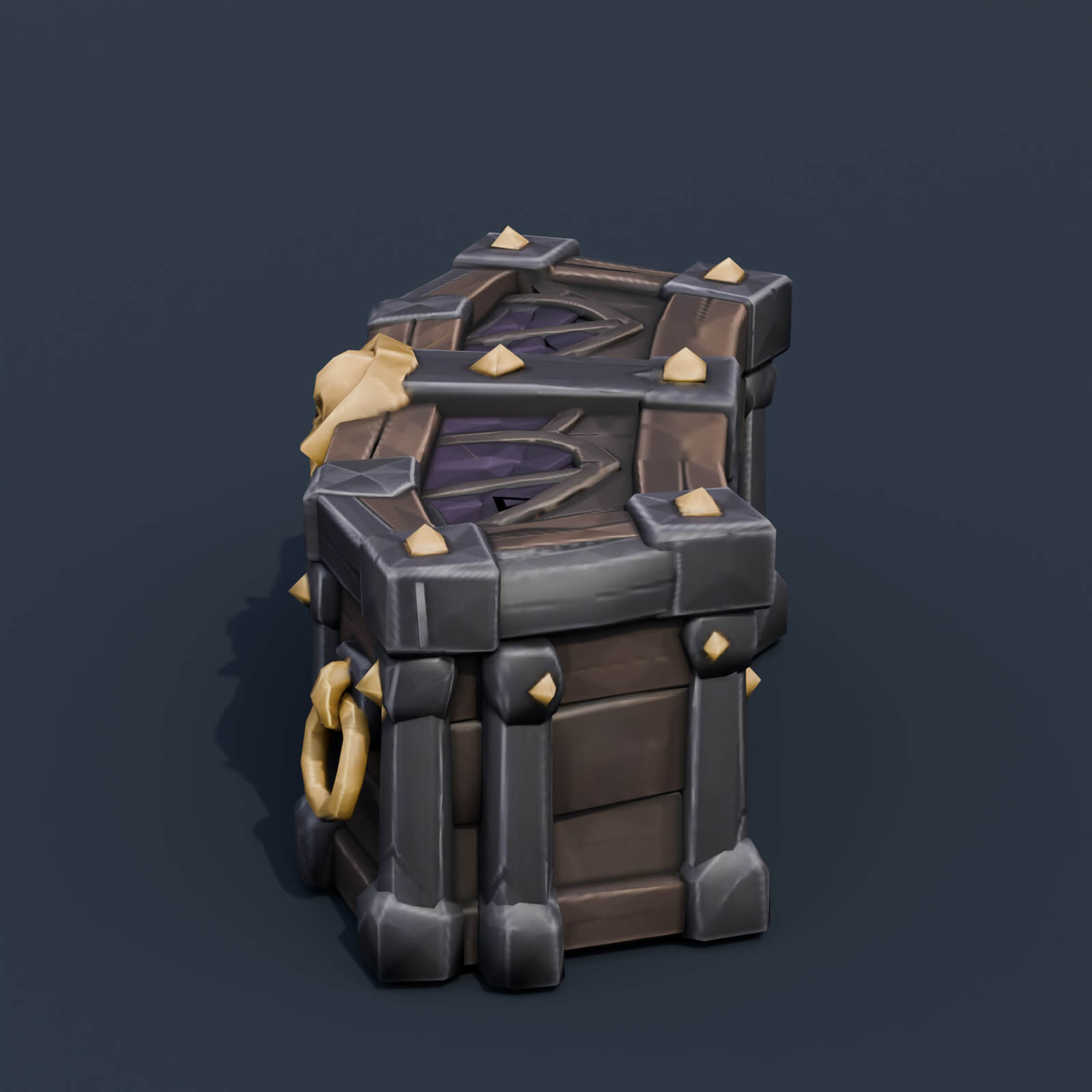 Stylized Low Poly Coffin Chest 3D Model