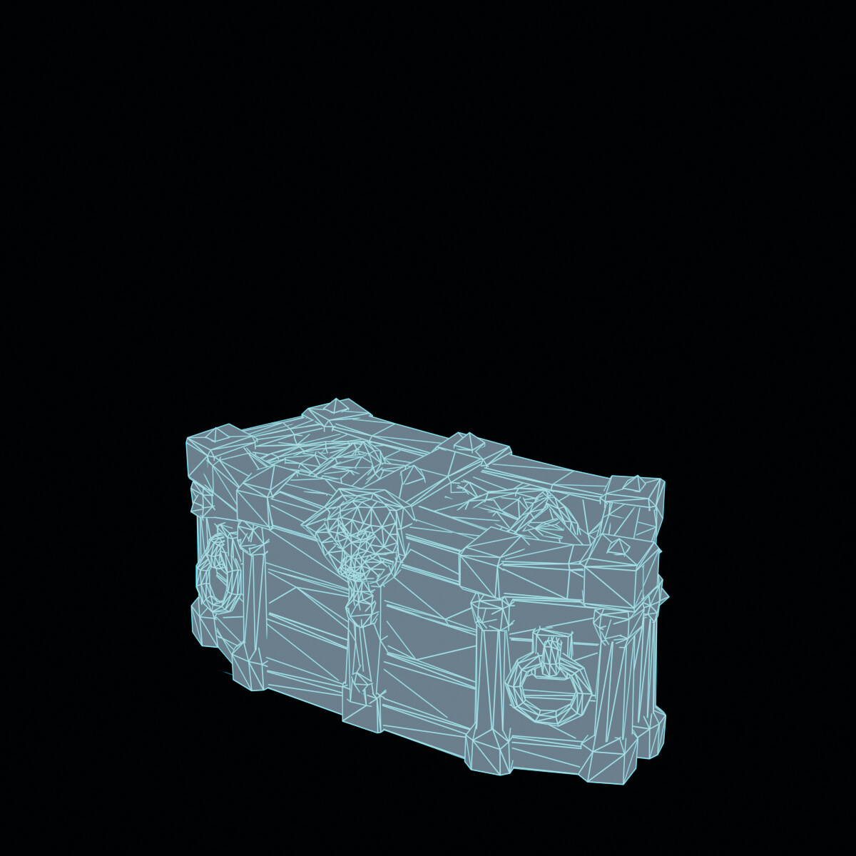 Stylized Low Poly Coffin Chest 3D Model