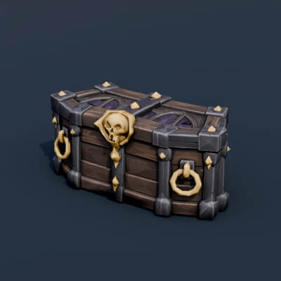 Stylized Low Poly Coffin Chest