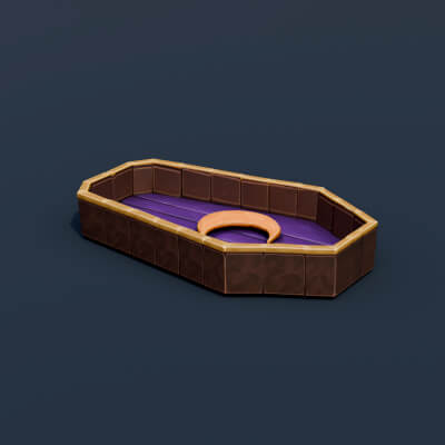 Stylized Low Poly Coffin Serving Tray