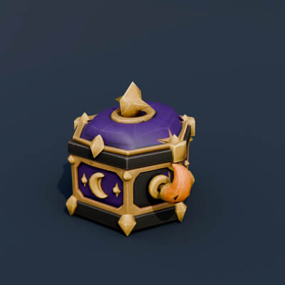 Stylized Low Poly Crescent Moon Music Box
