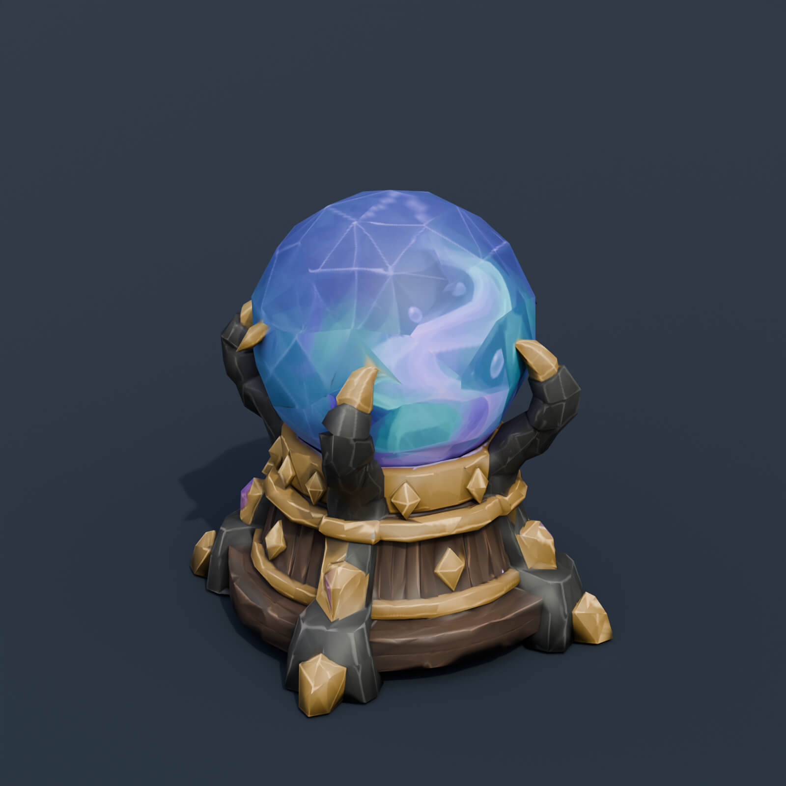 Stylized Low Poly Crystal Ball 3D Model