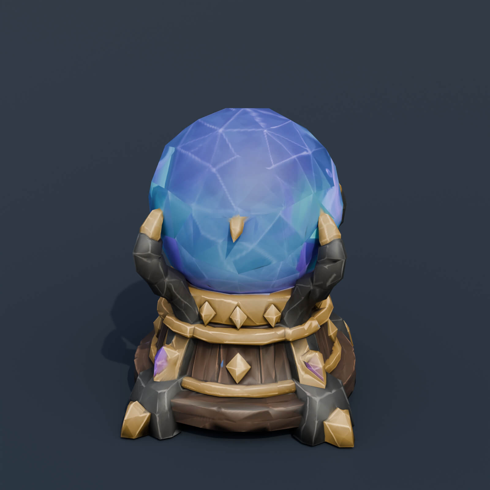 Stylized Low Poly Crystal Ball 3D Model