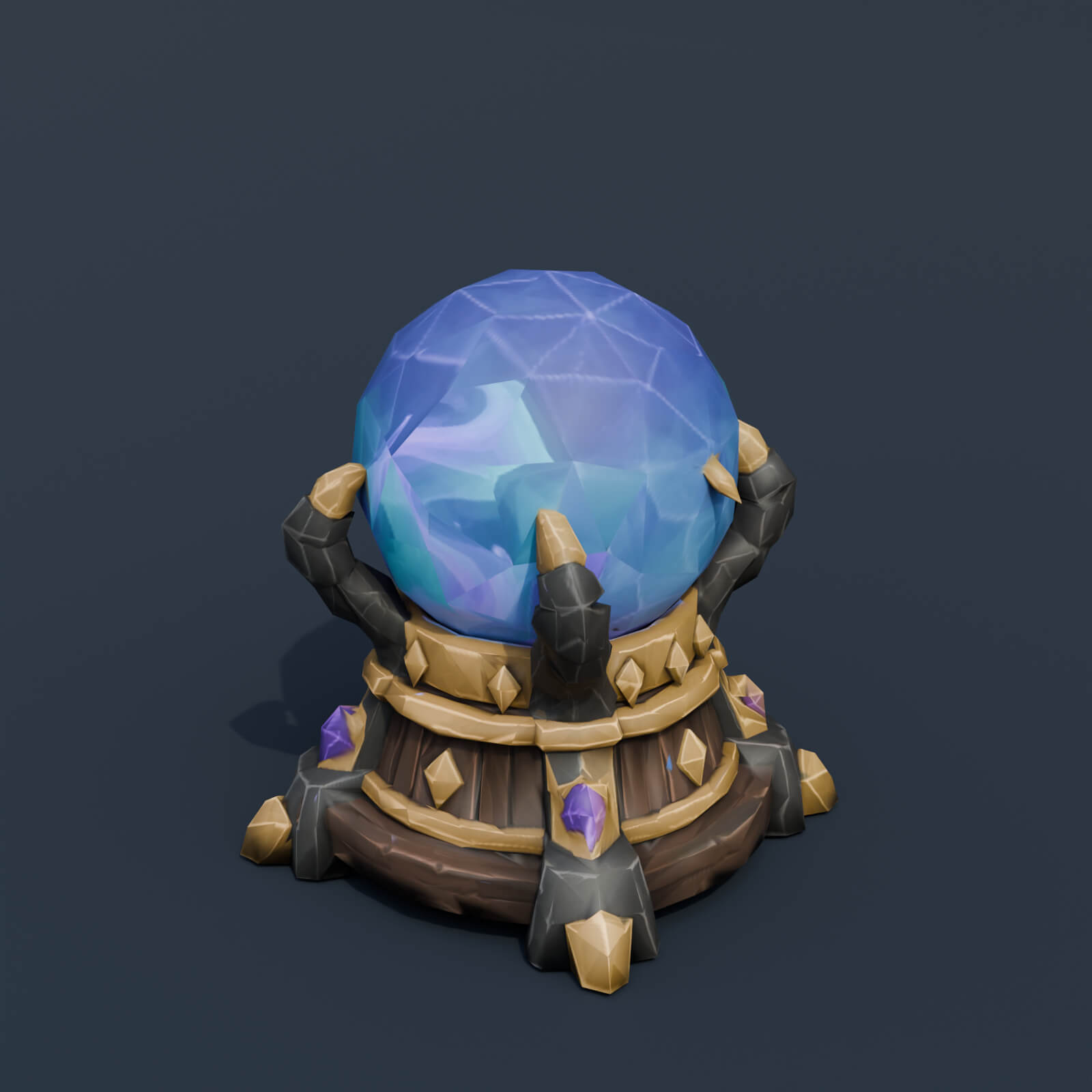 Stylized Low Poly Crystal Ball 3D Model