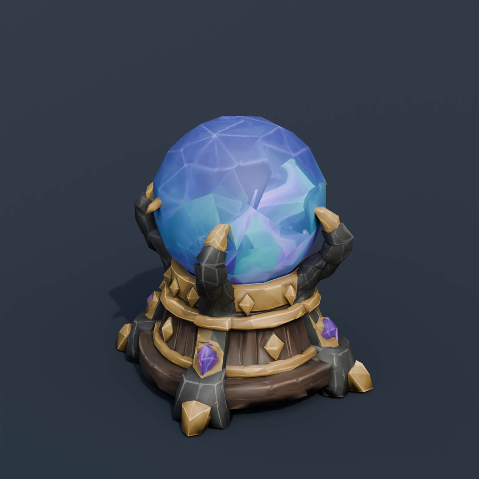Stylized Low Poly Crystal Ball 3D Model