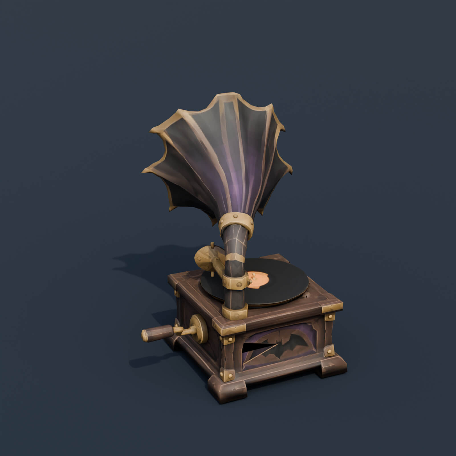 Stylized Low Poly Cursed Halloween Gramophone 3D Model