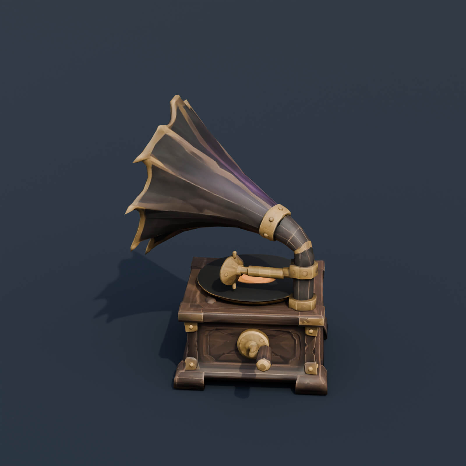 Stylized Low Poly Cursed Halloween Gramophone 3D Model