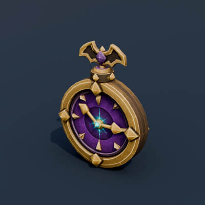 Stylized Low Poly Cursed Pocket Watch