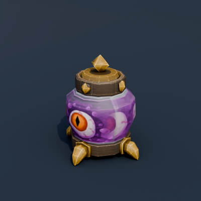 Stylized Low Poly Eyeball Specimen Jar