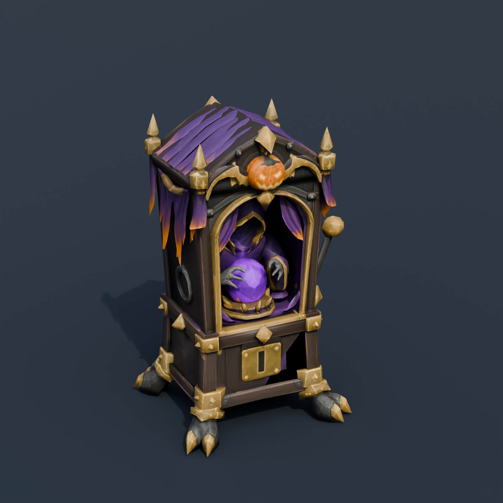 Stylized Low Poly Fortune Teller Machine 3D Model