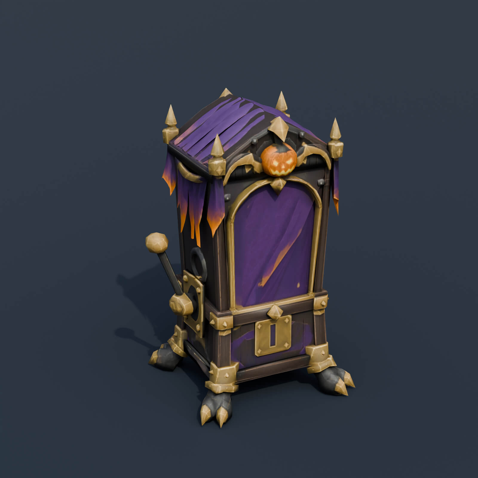 Stylized Low Poly Fortune Teller Machine 3D Model