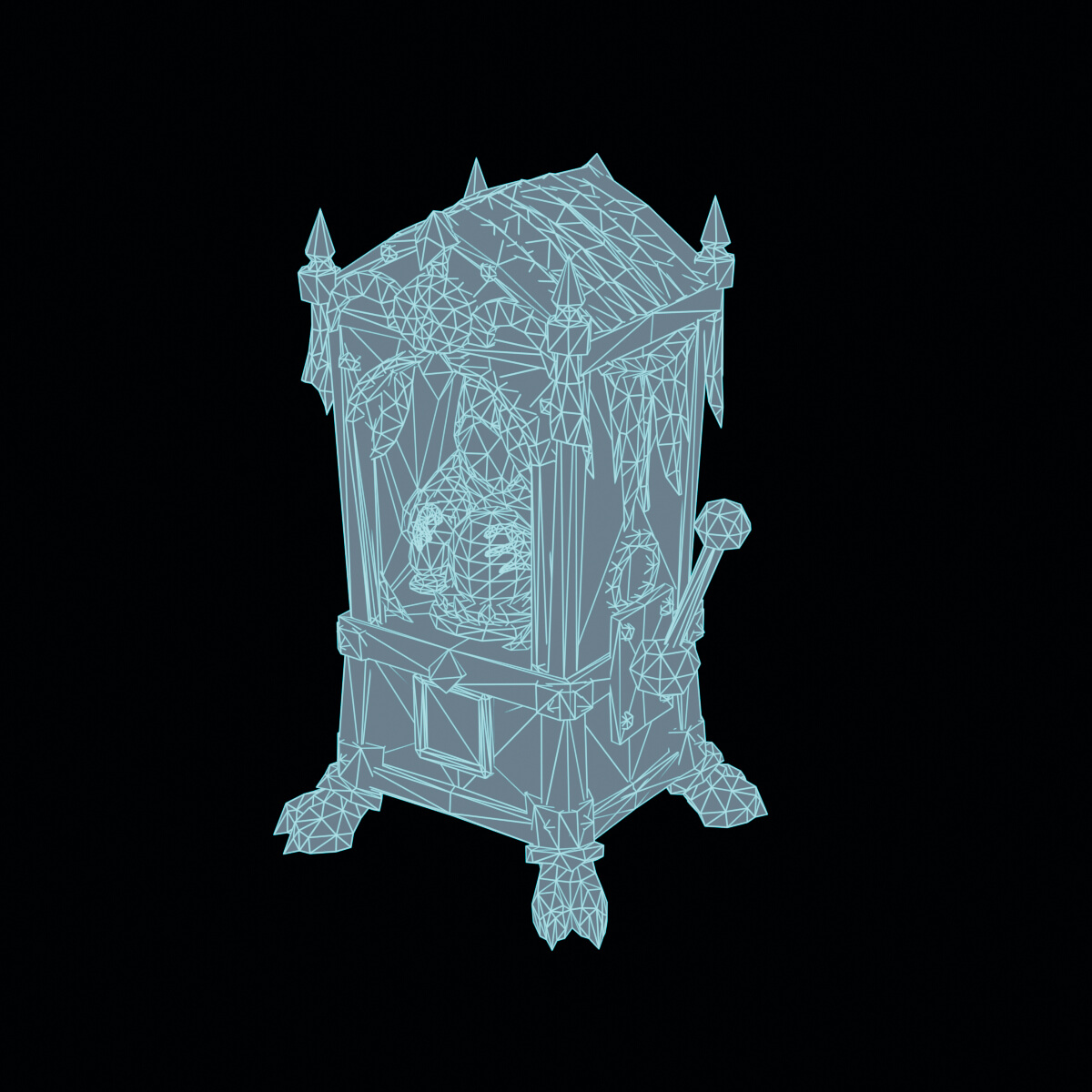 Stylized Low Poly Fortune Teller Machine 3D Model