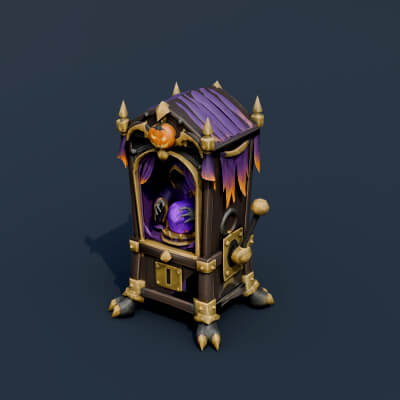 Stylized Low Poly Fortune Teller Machine