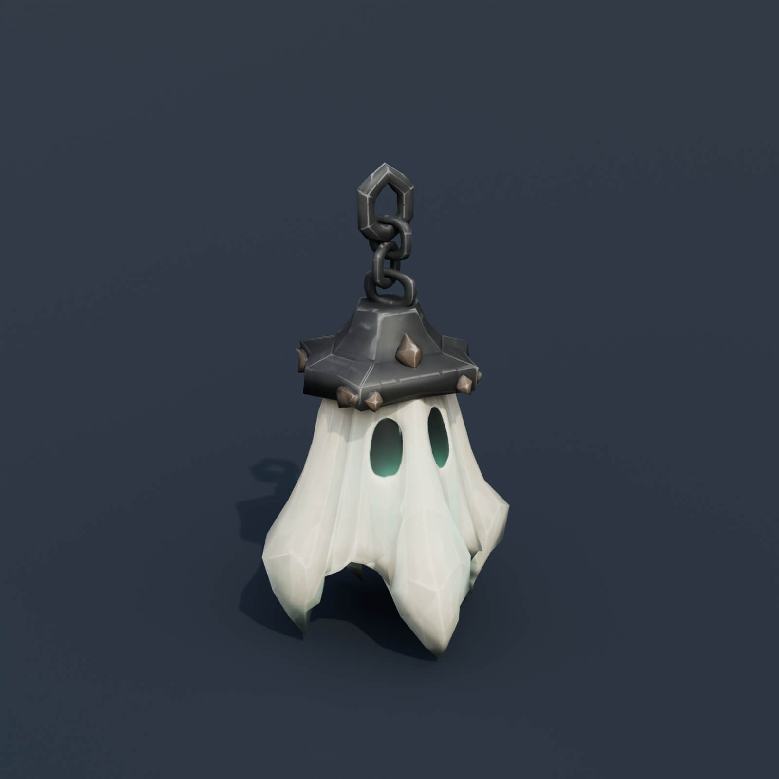 Stylized Low Poly Ghost Lantern 3D Model