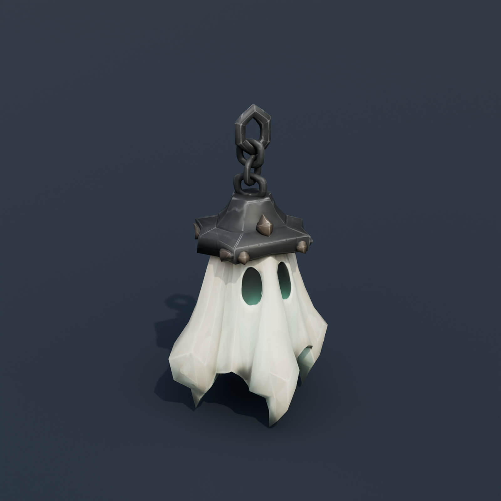 Stylized Low Poly Ghost Lantern 3D Model