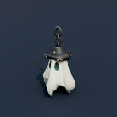 Stylized Low Poly Ghost Lantern