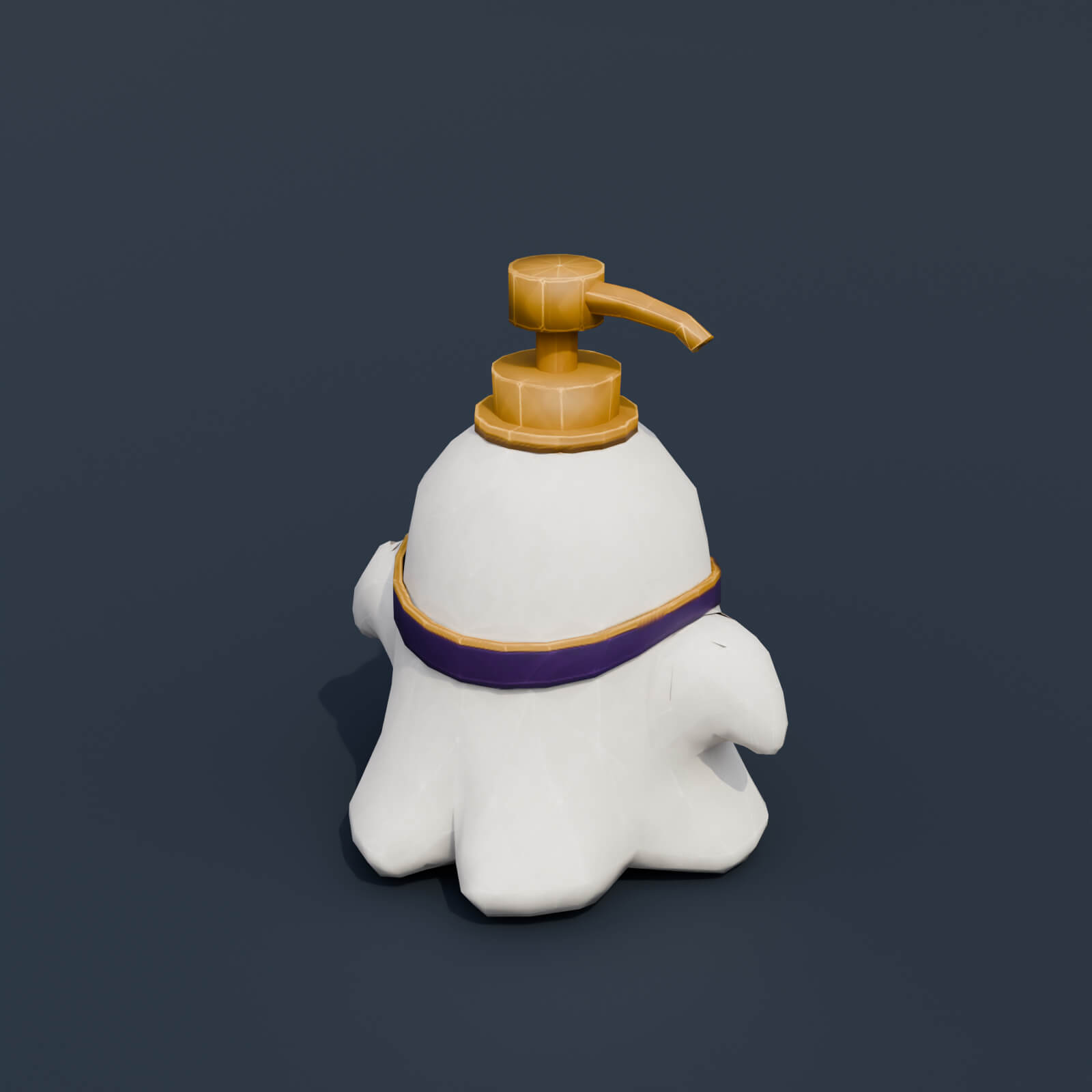 Stylized Low Poly Ghost Soap Dispenser 3D Model