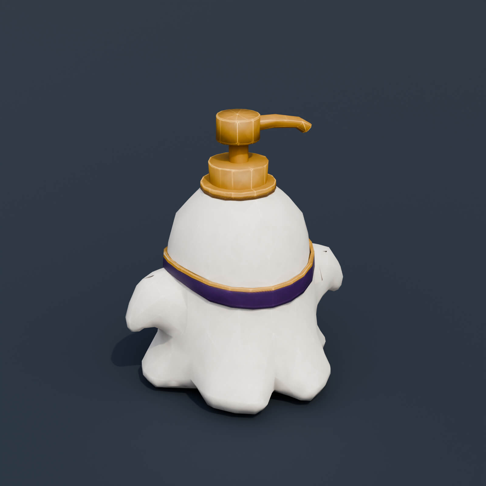 Stylized Low Poly Ghost Soap Dispenser 3D Model
