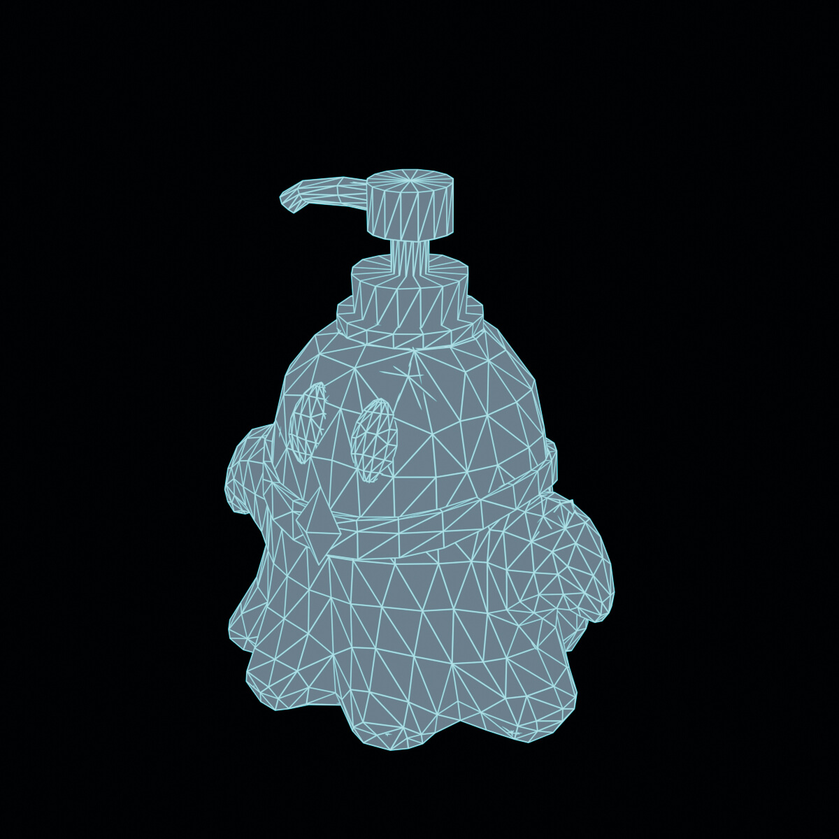 Stylized Low Poly Ghost Soap Dispenser 3D Model