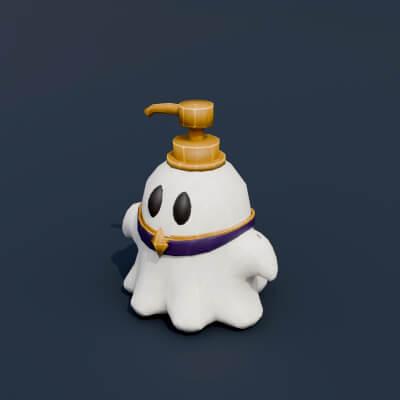 Stylized Low Poly Ghost Soap Dispenser